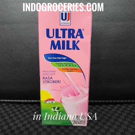 Susu Ultra Milk Strawberry – 200 ml (6.76 fl oz) – Indo Groceries