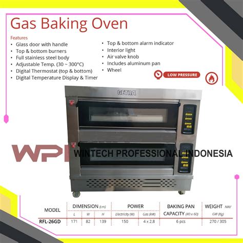 Jual Getra Rfl Gd Gas Baking Oven Deck Loyang Tray Oven Roti