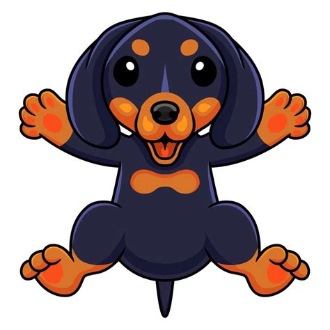 Linda Caricatura De Perro Dashund Posando Vector En Vecteezy