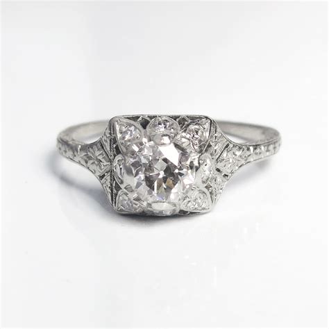 Edwardian S Rare Ct T W Old European Cut Diamond Filigree Hand