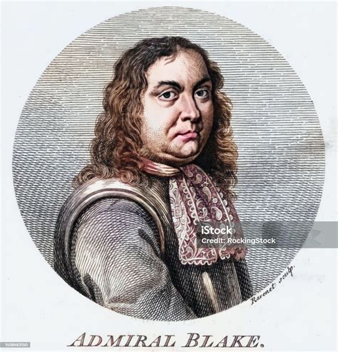 Admiral Robert Blake 17th Century Portrait Stock Illustration