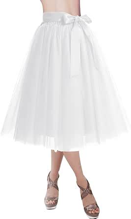 Dresstells Tulle Skirts For Women Knee Length Long Adult Tutu Layered