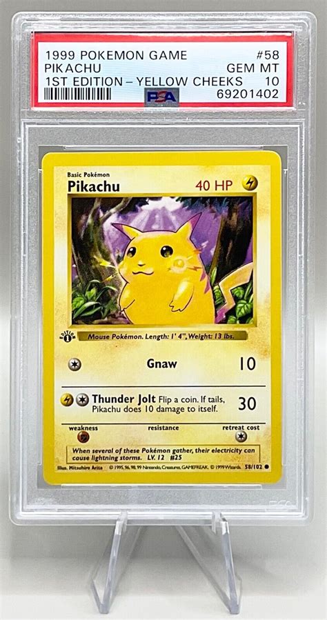 Pokemon Pikachu Yellow Cheeks Shadowless Base Set Psa Values