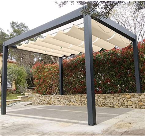 COARBOR 7 Wx16 L Retractable Wave Shade Cover Replacement Pergola Shade