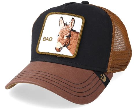 Bad Ass Trucker Black Brown Trucker Goorin Bros Caps Hatstoreworld