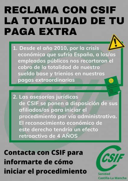 Csif Reclamaci N Abono Totalidad Paga Extra