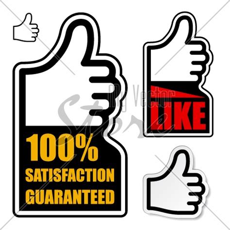 Vector Thumb Up Satisfaction Guaranteed Label Illustration 2569 My