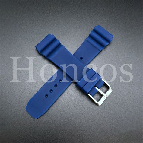 22 Mm Blue Soft Silicone Rubber Watch Band Strap Fits For Seiko Diver Skx Ebay