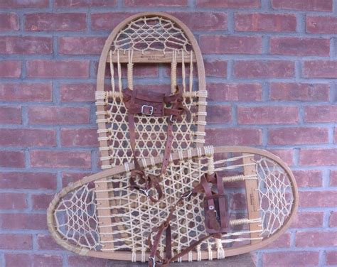 Bearpaw Snowshoes Leather Bindings Swenson And Swenson 13 X 29 Etsy