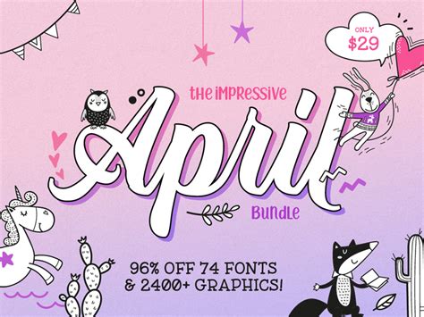 The Impressive April Bundle By TheHungryJPEG On Dribbble