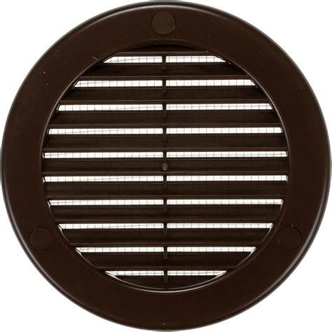 Vent Systems 4 Inch Brown Soffit Vent Cover With Flange Round Air