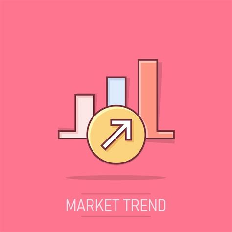 Premium Vector Market Trend Icon In Comic Style Growth Arrow With