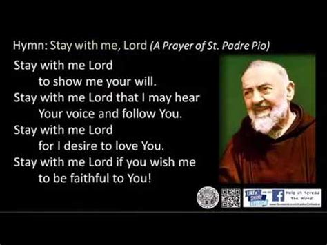 Stay With Me Lord A Eucharistic Song Based On The Prayer Of St Padre