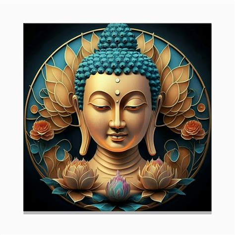 Buddha Face Canvas Print By Balram Giri Fy