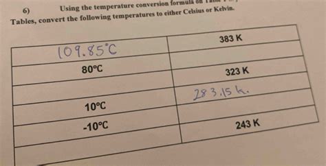 Solved Using The Temperature Conversion Formula On Convert The