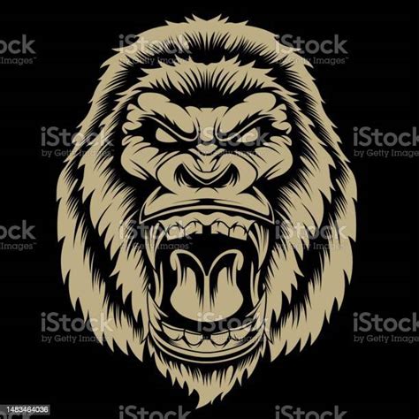 Angry Gorilla Face Vector Illustration Stock Illustration - Download Image Now - Agility, Anger ...