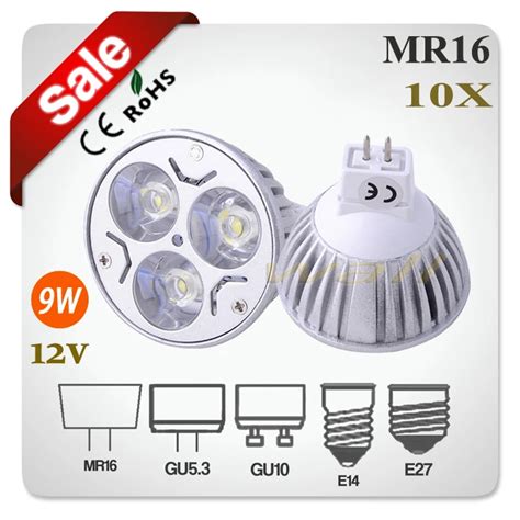 10pcs Best Dimmable 9W 4x3W 12W Super Bright GU 5 3 MR16 LED Light Bulb