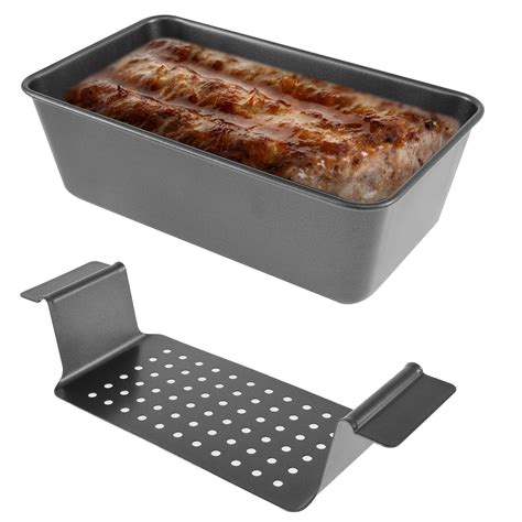 Tcwhniev Meatloaf Pan Non Stick Bread Baking Pan With Detachable Drain