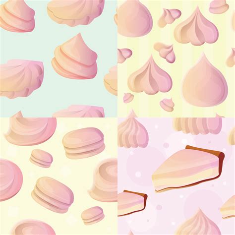 Meringue Pattern Set Cartoon Style 8967033 Vector Art At Vecteezy