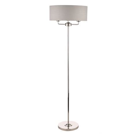 Polished Nickel Light Floor Lamp Silver Shade Laura Ashley