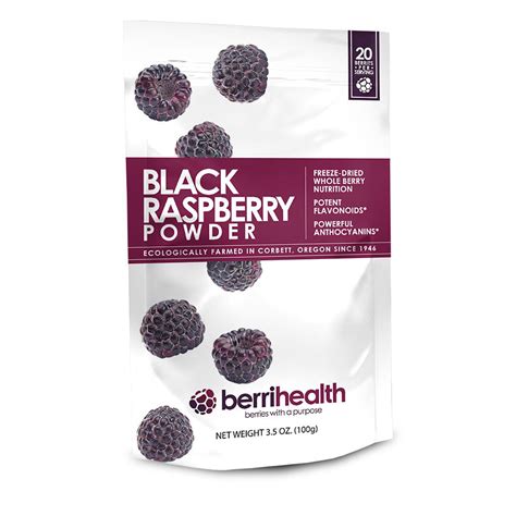 Freeze Dried Black Raspberry Powder 100 Gram Pouch Berrihealth