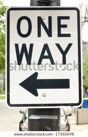 Black & White 'One Way' Street Sign Stock Photo 17360698 : Shutterstock