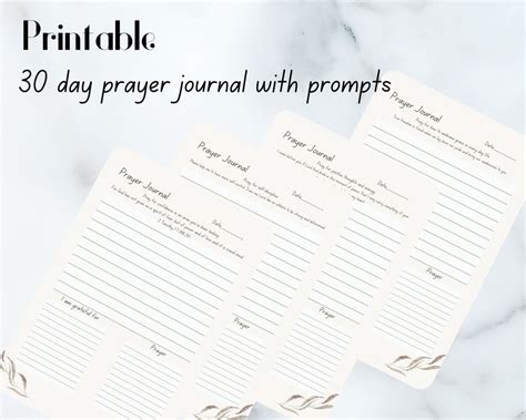 30 Day Printable Prayer Journal Prayer Sermons Scriptures Devotional