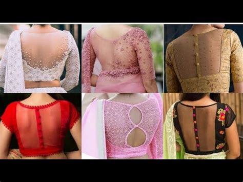 letest boat neck net blouse designs नय v boat डजइन बलउज YouTube