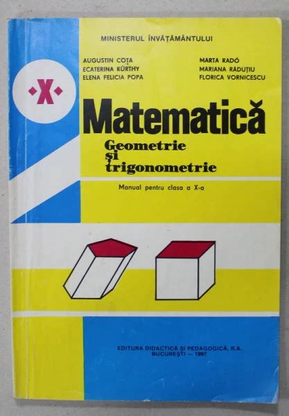 Matematica Geometrie Si Trigonometrie Manual Pentru Clasa A X A De