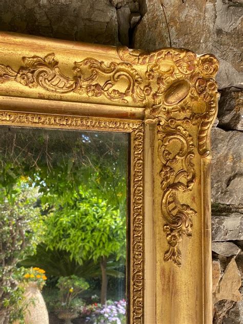 Proantic Miroir De Cheminée époque Restauration En Bois Et Stuc Dor