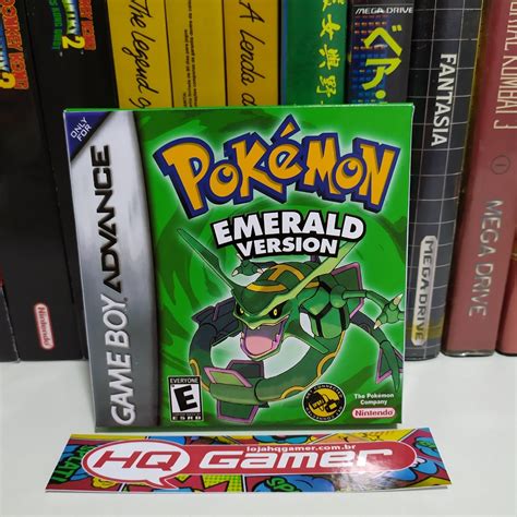 Pokémon Emerald Box do Jogo Nintendo Game Boy Advance Escorrega o