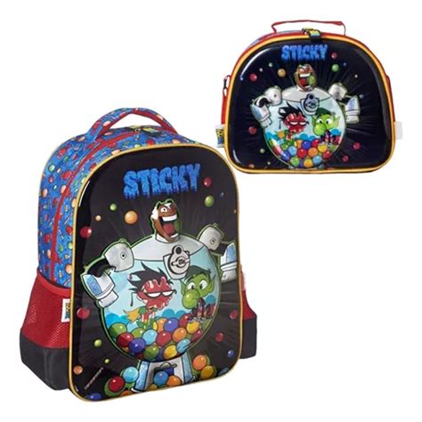 Teen Titans Go Kit Mochila 3d Primaria Lonchera Lapi Robin Envío gratis