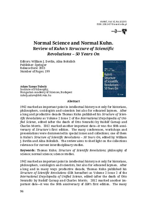 Pdf Normal Science And Normal Kuhn Review Of Kuhns Structure Of