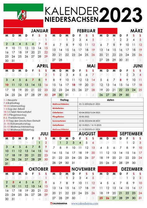 Kalender Nordrhein Westfalen Mit Ferien Feiertage