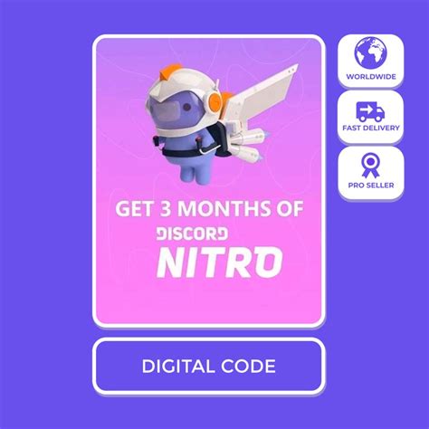 Discord Nitro 3 Months Trial Subscription Only For New Etsy Uk