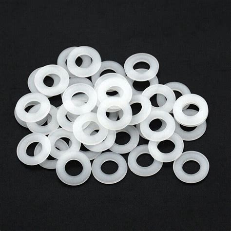 X Pcs White Nylon Flat Washer Gasket Set M M M M M M M M