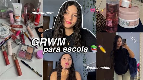 ARRUME SE COMIGO PARA ESCOLA Maquiagem Cabelo YouTube