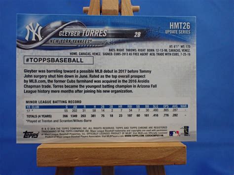 Gleyber Torres Topps Chrome Update 2018 RC Rookie HMT26 EBay