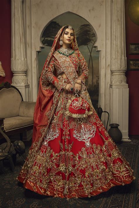 Naina De Akhay Vermilion Red Lehenga Set Bridal Dresses Indian