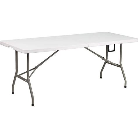 Meubles Flash Table Pliante Métal polyéthylène Plastique Blanc