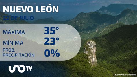 Clima en Nuevo León para el 22 de julio de 2023 Ambiente caluroso UnoTV