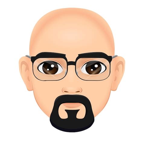 Premium Vector Portrait Of Bald And Bearded Man