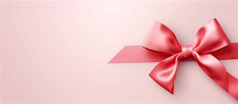 Premium Photo Crossed Red Satin Bow With Ribbons Isolated Pastel