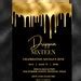 Editable Drippin Birthday Invitation Black And Gold Invitation