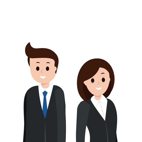 Premium Vector Cartoon Man And Woman In Business Suit