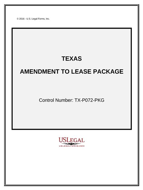 Texas Lease Amendment Form Fill Out And Sign Online Dochub