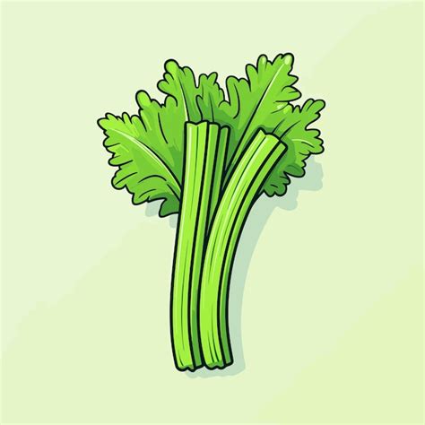 Premium Vector A Drawing Of A Celery On A Green Background