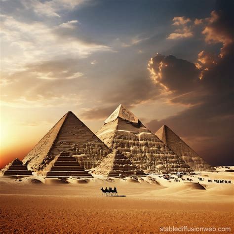 Egyptian Pyramid Scene Prompts Stable Diffusion Online