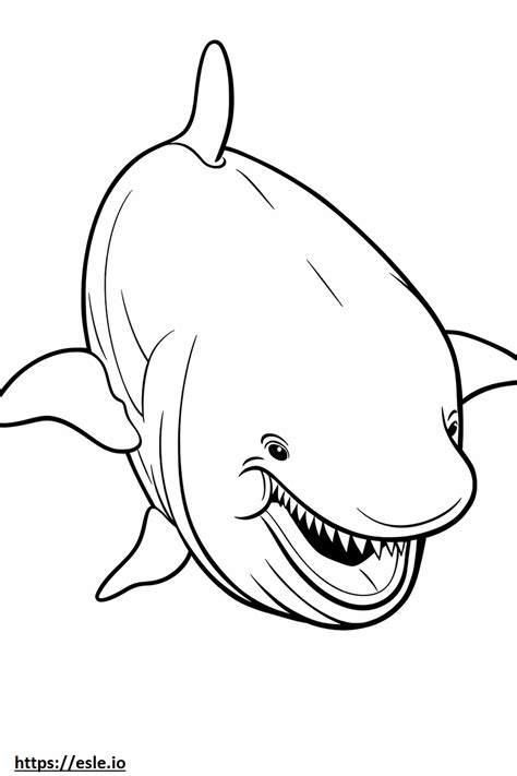 Bowhead Whale Smile Emoji Coloring Page