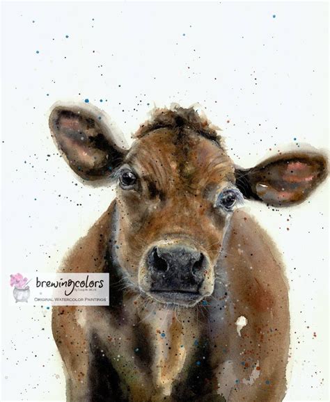 Cow Art Print Watercolor Cow Art Print Jersey Decor Jersey Cow Art